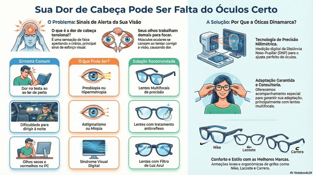DOR DE CABEÇA E CANSAÇO VISUAL PODE SER FALTA DE ÓCULOS CERTO
