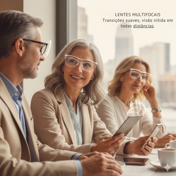 LENTES MULTIFOCAIS Transtições suaves, visão nítida em todas distanças.