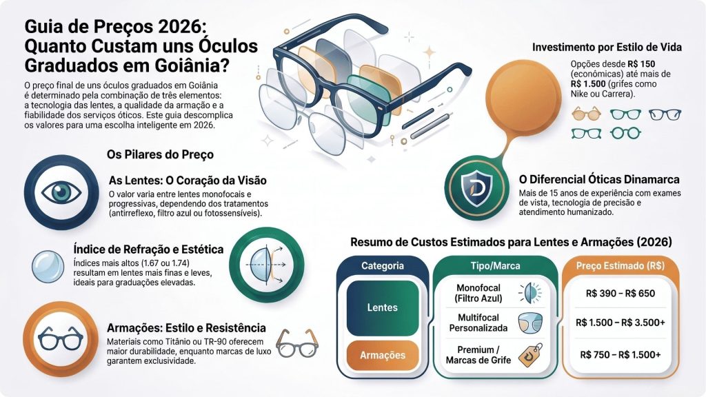 Guia de Preços: Quanto custa fazer um óculos de grau em Goiânia? (2026)